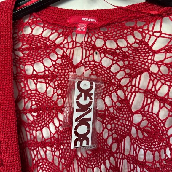 BONGO Red Openwork Crochet Cardigan - Picture 2 of 9
